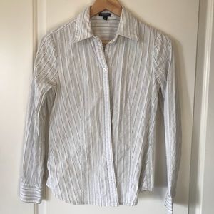 Ann Taylor Textured Button Up Shirt Size 8
